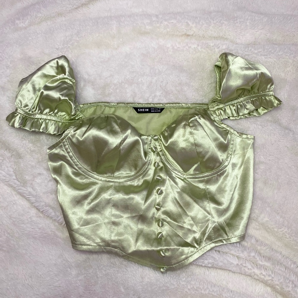 Silky green blouse